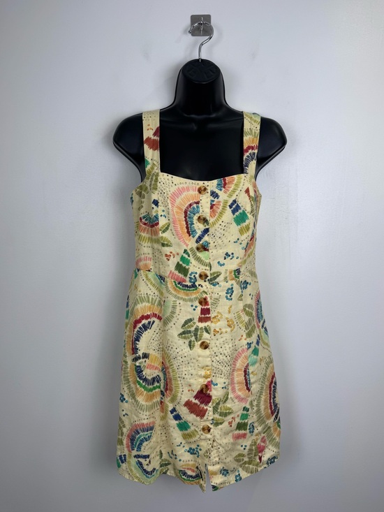 FARM Rio Dresses & Skirts - Farm Rio Women Yellow Colorful Birds Linen Mini Dress Size Small